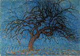 Piet Mondrian Famous Paintings - Avond Evening Red Tree